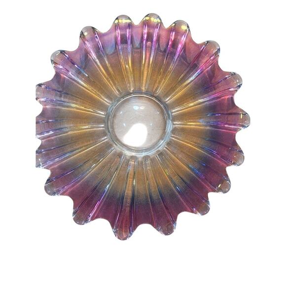 Sunflower Glass Platter Petal Edges 11"Diameter 1.15lbs - Picture 1 of 3